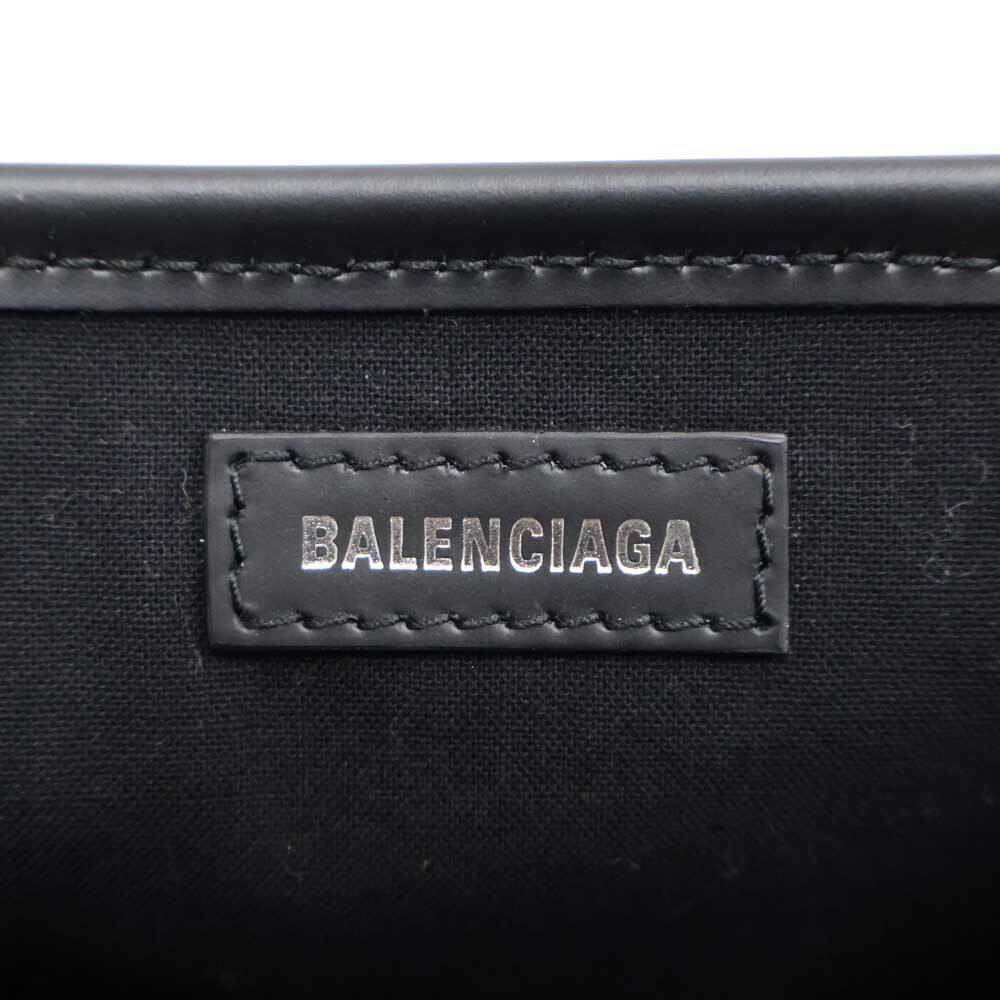 Balenciaga Navy Blue Cabas Bag Canvas x Leather Black